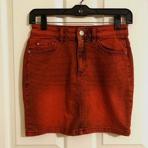 Divided H&M Red Denim Mini Skirt